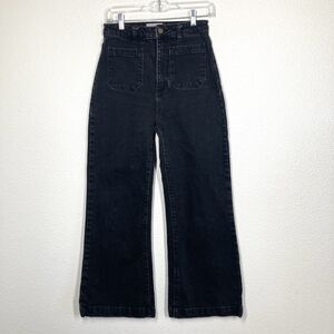 Rolla's Jeans Womens Size 28 Black High Rise Wide Leg Denim Vintage Style Pants